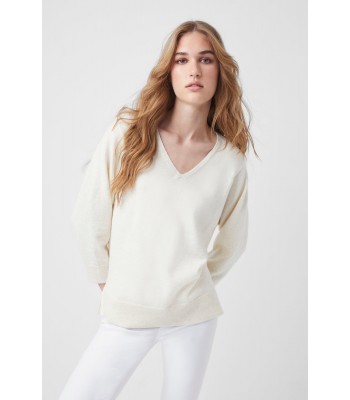 French Connection Ebba Vhari V- Neck Jumper (Oatmeal Mel) AW21